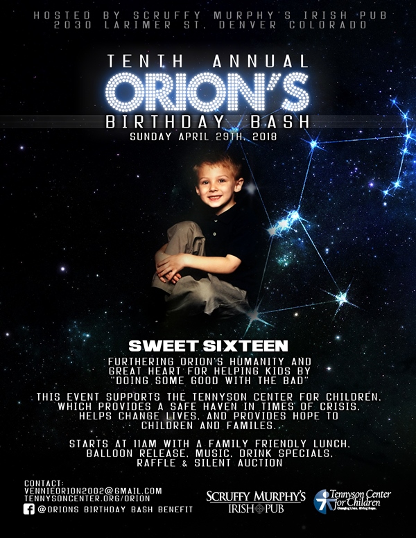 Scruffy Murphy’s/Orion’s Benefit to aid Tennyson Center for Children