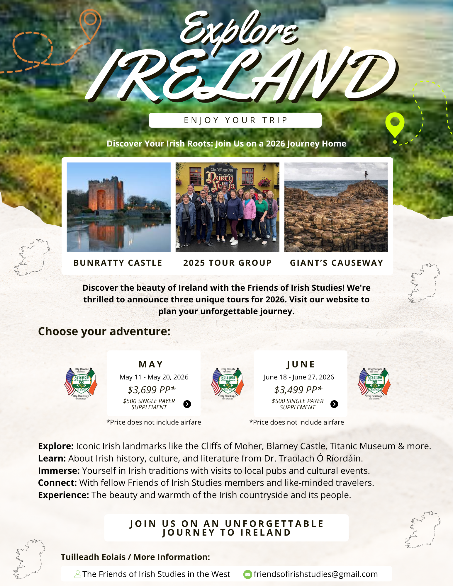 Explore Ireland with Friends of Irish Studies